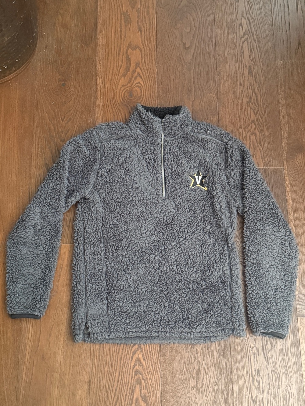 Oxford Gray Sherpa Quarter-Zip Pullover with Vanderbilt University Logo